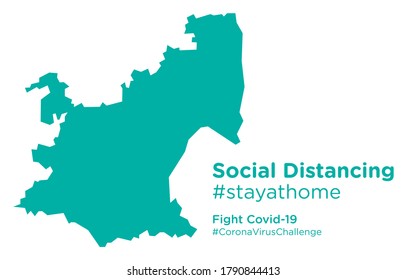 Mpumalanga South Africa map with Social Distancing stayathome tag