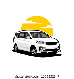 Ilustración de diseño de Vector de coche MPV