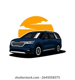 mpv family car in vector design illustration
