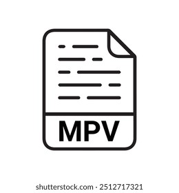 MPV symbol, MPV sign, MPV icon. outline vector icon. Thin line black icon, flat vector simple element illustration from editable big data concept isolated on white background