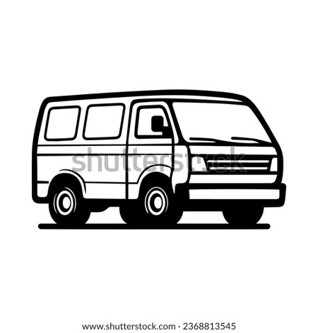 MPV van car icon. Passenger van or minivan car isolated on white background. Vector illustration