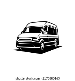 mpv van car monochrome vector isolated