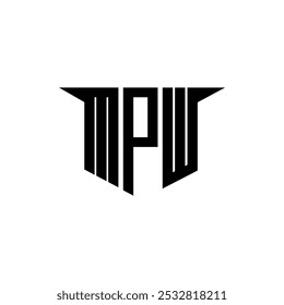 MPW diseño de logotipo de la letra con fondo blanco en ilustrador, estilo de superposición de fuente de alfabeto moderno de logotipo de Vector, diseños de caligrafía para logotipo, póster, invitación, etc.