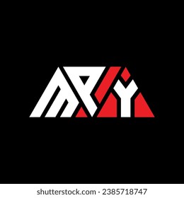 MPY triangle letter logo design with triangle shape. MPY triangle logo design monogram. MPY triangle vector logo template with red color. MPY triangular logo Simple, Elegant, and Luxurious design.