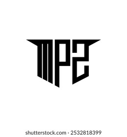 Diseño de logotipo de letra MPZ con fondo blanco en ilustrador, estilo de superposición de fuente de alfabeto moderno de logotipo de Vector, diseños de caligrafía para logotipo, póster, invitación, etc.
