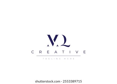 MQ abstract minimalist letters Logo Monogram. It is a minimalist logo, this logo is made by combining two letters