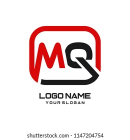 MQ initial box letter logo template vector