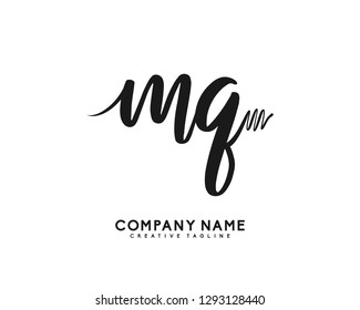 MQ Initial Handwriting Logo Template Vector