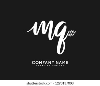 MQ Initial Handwriting Logo Template Vector