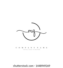 MQ initial handwriting logo template vector