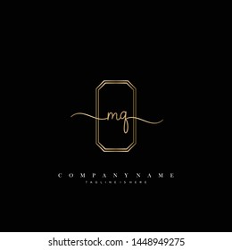 MQ initial handwriting logo template vector