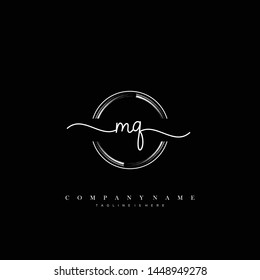 MQ initial handwriting logo template vector