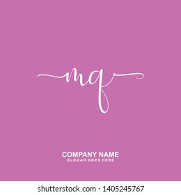 MQ Initial handwriting logo vector