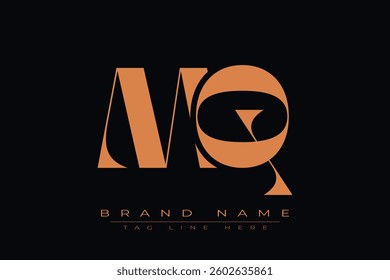 MQ initial letter logo design. Letter M and Q luxury alphabet letter logo icon template