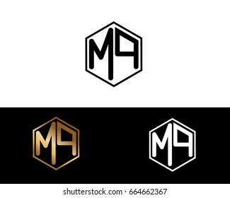 MQ initial letters linked with hexagon shape logo


