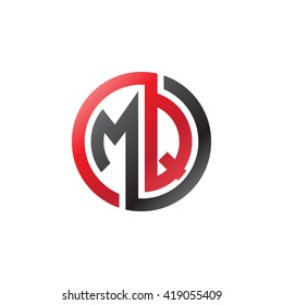 MQ initial letters looping linked circle logo red black