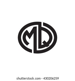 MQ initial letters looping linked ellipse monogram logo