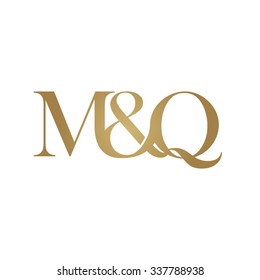 M&Q Initial logo. Ampersand monogram golden logo