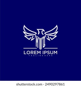 MQ monograma inicial para el logotipo de la empresa con Imagen de águila