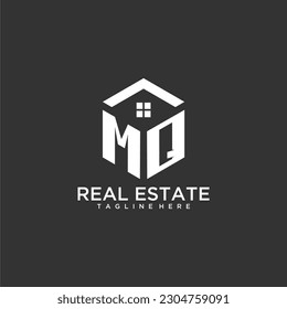 MQ initial monogram logo for real estate with polygon shape creative design