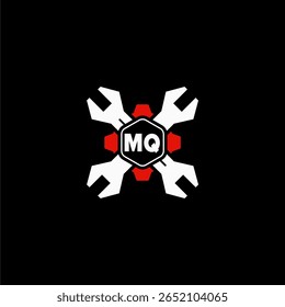 MQ Initiales Vektor Stok Otomotif Logo Design
