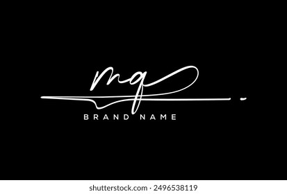 MQ letter beauty handwriting vector logo. 
