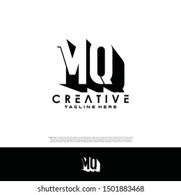 MQ Letter Initial Logo Design in shadow shape design concept.