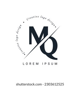 MQ Letter Logo Design with a Creative Cut. Creative logo design