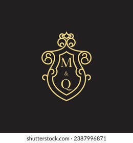 MQ line vintage initial logo in high quality professional design that will print well across any print media