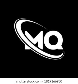 MQ-Logo. M Q Design. Weißer MQ-Brief. MQ/M Q Buchstaben Logo Design. Anfangsbuchstaben MQ-gekettetes kreisförmiges Monogramm-Logo in Großbuchstaben.	
