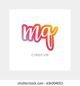 MQ logo, vector. Useful as branding, app icon, alphabet combination, clip-art.