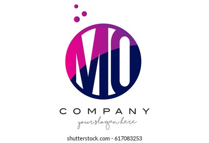 MQ M Q Circle Letter Logo Design with Purple Magenta Dots Bubbles Vector Illustration