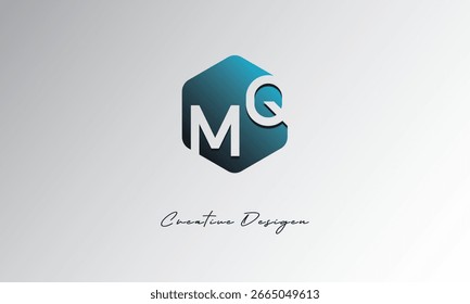 MQ Minimal Polygon Shape Abstract Negative Space Symbol for Branding Use"