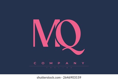 MQ Modern Initials Diseño de Logo. Logotipo de marca con iniciales estilizadas que muestran un diseño atrevido y una estética moderna. Ideal para la marca profesional de negocios o proyectos creativos que se centran en minimalista