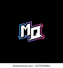 MQ monogram logo design with abstract shape concept in vector