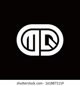 MQ monogram logo with an oval style on a black background	
