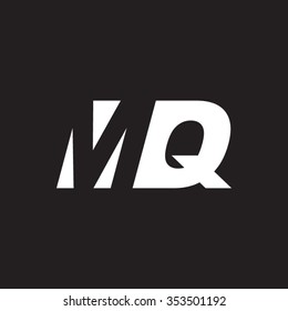 MQ negative space letter logo black background