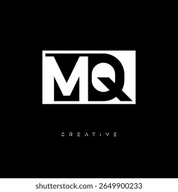 MQ Negative Space Monogram – Minimalist Black and White Letter mark Logo for Creative Branding, Fashion Identity and Modern Design Concepts
