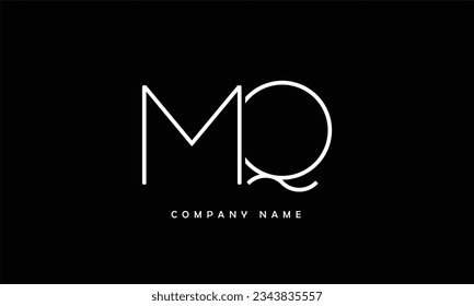 Monograma del logotipo de las letras abstractas MQ QM M Q