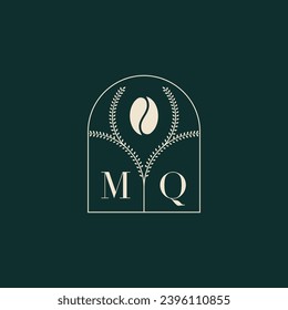 MQ Unique and simple logo design combination of letters and coffee bean