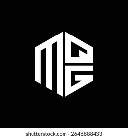 Logotipo MQG Ícone MQG Monograma MQG Letra MQG minimalista Círculo plano Design de logotipo abstrato moderno exclusivo.