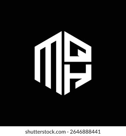 
Logotipo MQH icono MQH monograma MQH letra minimalista Círculo plano Diseño de logotipo abstracto moderno único.