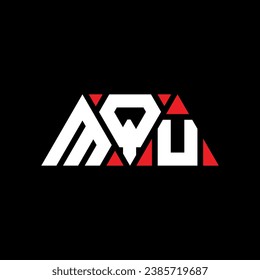 Logo-Design des Dreiecks MQU mit dreieckiger Form. MQU Dreieck Logo Design Monogramm. MQU Dreieck Vektorlogo Vorlage mit roter Farbe. Das dreiseitige MQU-Logo Einfach, elegant und luxuriös.