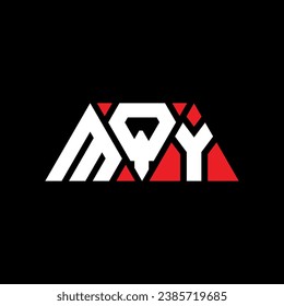 MQY triangle letter logo design with triangle shape. MQY triangle logo design monogram. MQY triangle vector logo template with red color. MQY triangular logo Simple, Elegant, and Luxurious design.