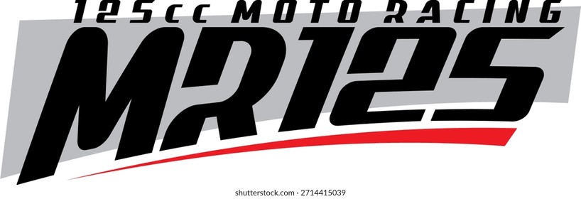 MR 125 text vector, MOTO RACING, simple vehicle sticker design.