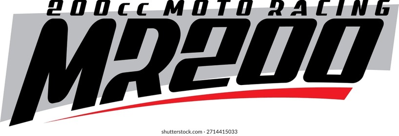 MR 200 text vector, MOTO RACING, cool vehicle sticker design.