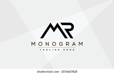 MR Abstract initial monogram letter alphabet logo design