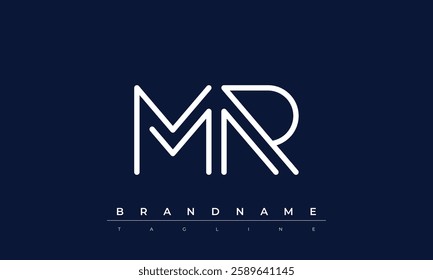 MR Abstract letter logo. This logo icon incorporate with abstract shape in the creative way