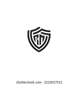 MR abstract line shield concept in high quality professional design that will print well across any print media