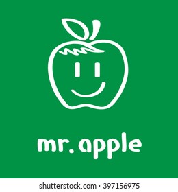 Mr Apple Cartoon Character simple personage